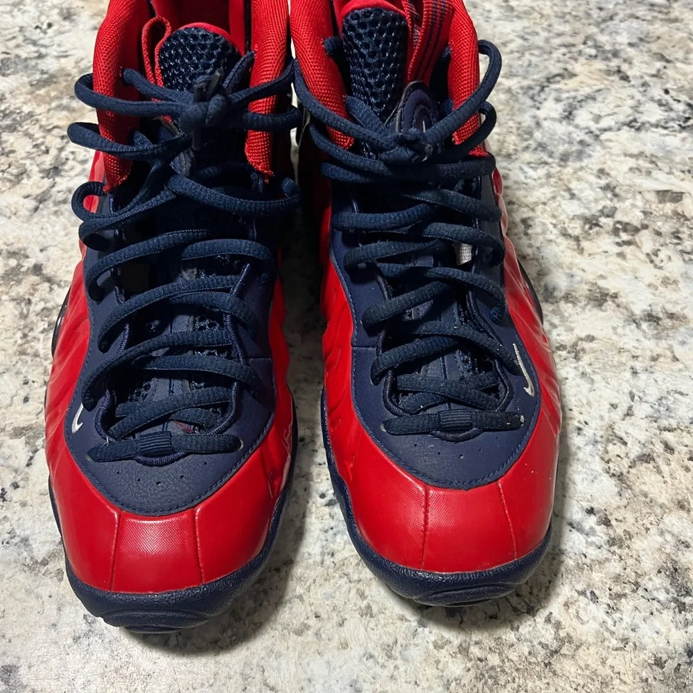 Nike Kids Red and Navy Foamposite-Style Sneakers - Picture 3 of 5